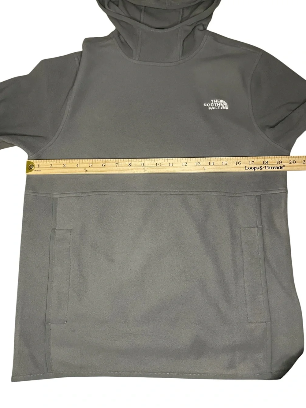 NWT The North Face Gray Glacier Fleece Scuba Neck Pullover-Men’s Small